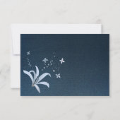 Botanischer Dank für die eleganten blauen und stau Dankeskarte (Rückseite)