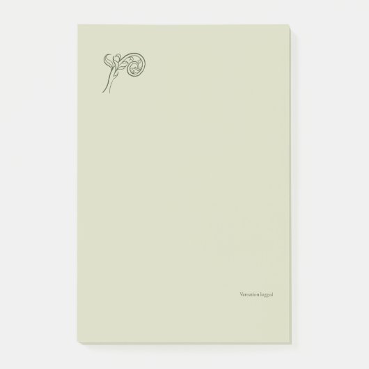 Botanischer Dark Academia Minimalist Garten Leser Post-it Klebezettel (Vorderseite)
