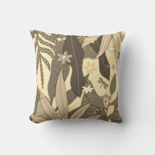 Botanischer Druck #12 Sepia Kissen