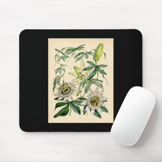 Botanischer Druck - Leidenschafts-Blume Mousepad (Mit Mouse)