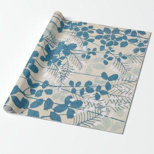 Botanischer Druck Vintage Japanische Blätter Zweig Geschenkpapier