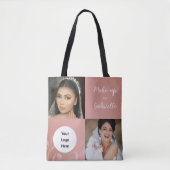 Botanischer Dusty Rose Boho Foto Weißes Skript-Log Tasche (Vorderseite)
