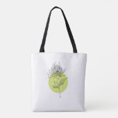 Botanischer einfacher Minimalgeflecht von Dahlia m Tasche (Rückseite)