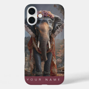 Botanischer Elefant iPhone 16 Plus Hülle
