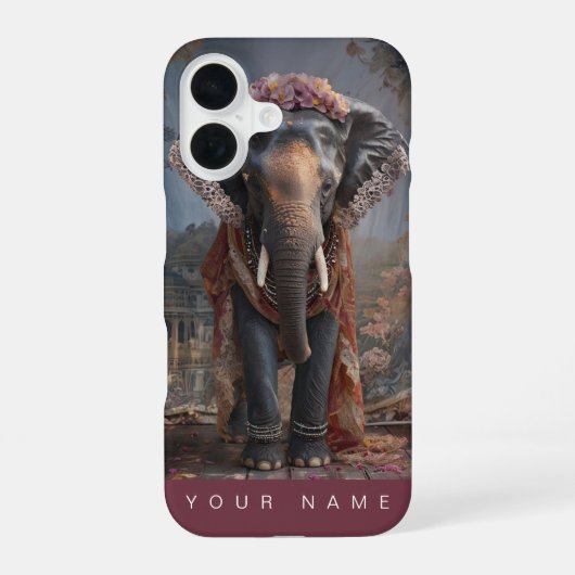 Botanischer Elefant iPhone 16 Hülle (Rückseite)
