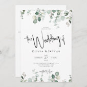 Botanischer Elegant QR Code UAWG alle in einer Hoc Einladung (Vorne/Hinten)