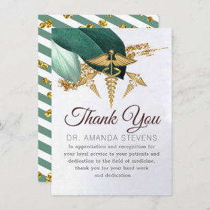 Botanischer Eleganter Arzt   Krankenversicherung D Dankeskarte