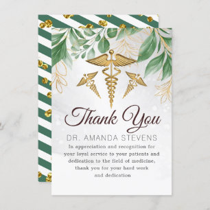 Botanischer Eleganter Arzt   Krankenversicherung D Dankeskarte