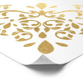 Botanischer Empfang der modernen Goldtaufe Poster (Ecke)