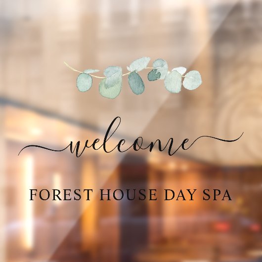 Botanischer Empfang Elegantes Skript Fensteraufkleber (Blatt 2)