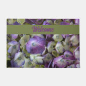 Botanischer Empfang lila und Cream Hydrangea Fußmatte (Vorderseite)