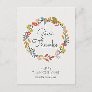 Botanischer Erntedank Feiertagspostkarte