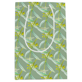 Botanischer Eukalyptus Blätter Aquarellfarben Blum Mittlere Geschenktüte