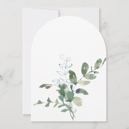 Botanischer Eukalyptus Boho Arch Form Brautparty Einladung (Rückseite)