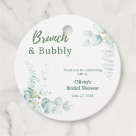 Botanischer Eukalyptus-Brunch & Bubbly-Brautjungfe Geschenkanhänger