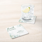 Botanischer Eukalyptus-Brunch & Sprudel-Brautjungg Rechteckiger Pappuntersetzer (Vor Ort)