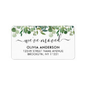 Botanischer Eukalyptus-Foliage Wir bewegen uns Adressaufkleber (Vorne)