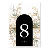 Botanischer Eukalyptus Golden Greenery Moss Tischnummer (Rückseite)