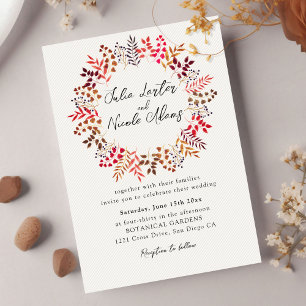 Botanischer Eukalyptus-Grünblätter-Kranz Hochzeit Einladung
