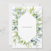 Botanischer Eukalyptus Grüne Hochzeit Einladung (Rückseite)