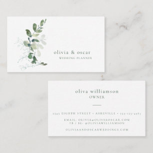 Botanischer Eukalyptus Minimalistischer Hochzeitsp Visitenkarte