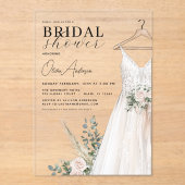 Botanischer Eukalyptus Modernes Brautparty Rustika Acryleinladungen (Vorderseite)