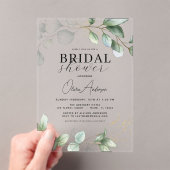 Botanischer Eukalyptus Modernes Brautparty Rustika Acryleinladungen (Insitu (Handheld))