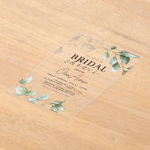 Botanischer Eukalyptus Modernes Brautparty Rustika Acryleinladungen (Ablage )