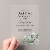 Botanischer Eukalyptus Modernes Brautparty Rustika Acryleinladungen (Insitu (Handheld))