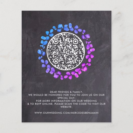 Botanischer Eukalyptus-QR-Code Save the Date (Rückseite)