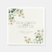 Botanischer Eukalyptus - unsere Grün- und Goldhoch Serviette (Vorderseite)