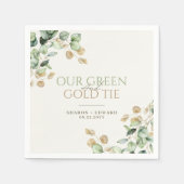 Botanischer Eukalyptus - unsere Grün- und Goldhoch Serviette (Vorderseite)