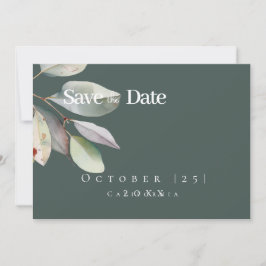 Botanischer Eukalyptus verlassen Save the Date Kar