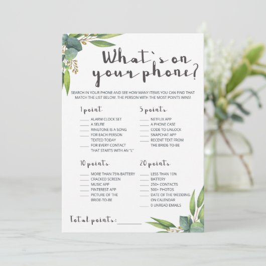 Botanischer Eukalyptus Was auf Ihrem Handyspiel is (Stehend Vorderseite)