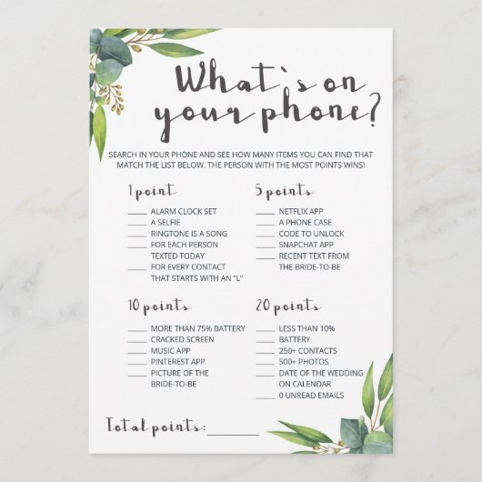 Botanischer Eukalyptus Was auf Ihrem Handyspiel is (Vorderseite)