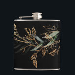 Botanischer Eukalyptus-Zweigstelle Flachmann<br><div class="desc">Black Leafy Botanical Eukalyptus Modern Branch Flask #pampasgrass #junglewedding #jungleinvitation #coralwedding #weddingmenu #destwedding #lasvegaswedding #terracottawedding #peachwedding #pampasweddingmenu #pampas #terracotta #coral #peach #naturalwedding #driding Gras #driedpampas #wabisabiwedding #naturewedding</div>