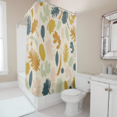 Botanischer Fall Blume und Blätter Muster Duschvorhang (Beispiel)
