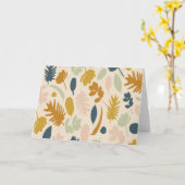 Botanischer Fall Blume und Blätter Muster Karte (Gelbe Blume)