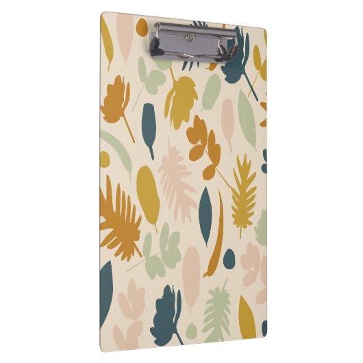 Botanischer Fall Blume und Blätter Muster Klemmbrett (Rechts)