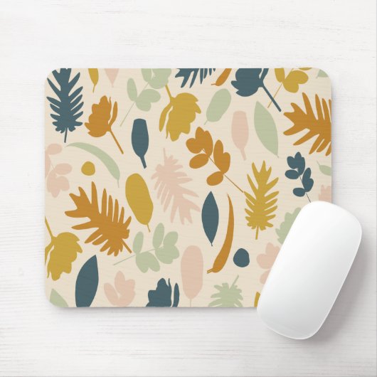 Botanischer Fall Blume und Blätter Muster Mousepad (Mit Mouse)