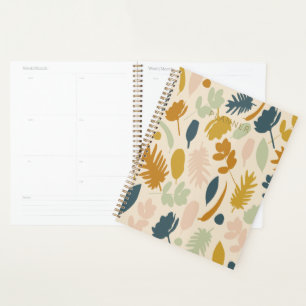 Botanischer Fall Blume und Blätter Muster Planer
