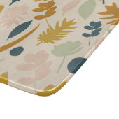 Botanischer Fall Blume und Blätter Muster Schneidebrett (Ecke)