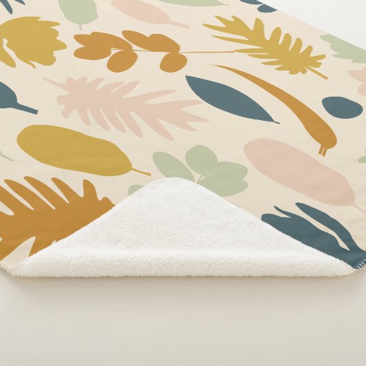 Botanischer Fall Blume und Blätter Muster Sherpadecke (3/4)
