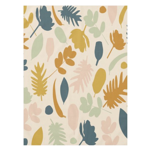 Botanischer Fall Blume und Blätter Muster Tischdecke (Vorderseite)