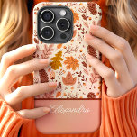 Botanischer Fall Floral Blätter Skriptname Case-Mate iPhone Hülle<br><div class="desc">Genießen Sie den Herbst mit diesem charmanten Design mit einem Muster botanischer Herbstlaube und Blumen. Die warmen Farbtöne Orange, Braun und Beige schaffen ein gemütliches und saisonales Ambiente, das sich perfekt für Herbstfans eignet. Das Script-Name-Element fügt eine personalisierte und elegante Touch hinzu, die dieses Design sowohl stilvoll als auch einzigartig...</div>