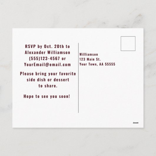 Botanischer Fall Floral Wiedersehen Postkarte (Rückseite)