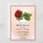 Botanischer Fall Rose Burgund Brautparty Einladung (Vorderseite)