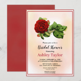 Botanischer Fall Rose Burgund Brautparty Einladung