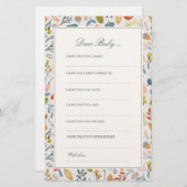 Botanischer Fall | Sehr geehrte Kinderkarten Briefpapier (Vorne/Hinten)