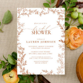 Botanischer Fall Terrakotta-Brautparty Einladung